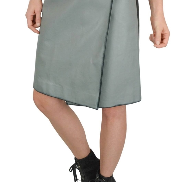 NWT sz 40(4) Prada vintage look leather wrap skirt - Picture 5 of 7
